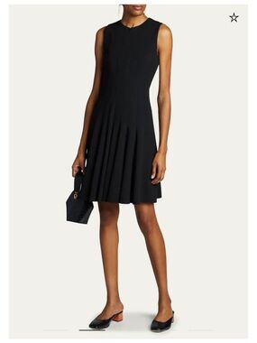 Akris black Sleeveless Skater Midi Dress